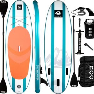ฤดูโปรโมชั่นฤดูร้อน ราคา จำกัด ฿99：กระดานแพดเดิลบอร์ดแบบยืนพองลม Roc พร้อมอุปกรณ์เสริมพรีเมียมสำหรับ SUP กระดานกว้างทรงตัวมั่นคง พื้นกันลื่นเพื่อความสบาย เหมาะสำหรับทั้งเยาวชนและผู้ใหญ่