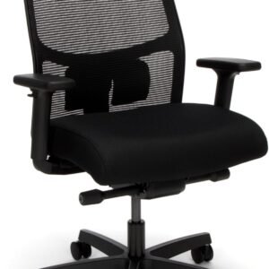 เก้าอี้ทำงาน HON Ignition 2.0 พนักพิงกลาง พร้อมระบบควบคุม Synchro-Tilt ขั้นสูง เก้าอี้สำนักงานพร้อมส่วนรองรับช่วงเอว ที่วางแขนปรับความสูงและความกว้างได้ โครงสีดำ สีดำ