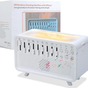 เครื่องเพิ่มความชื้นแบบมีเสียงสีขาวสำหรับกลางคืน เครื่องเพิ่มความชื้นแบบมีเสียงสีขาว 3-in-1 พร้อมเสียงรอบข้าง 8 เสียง กล่องกระจายเสียงขับเคลื่อนด้วย USB เครื่องสร้างเสียงนอนหลับสำหรับบ้านและสำนักงาน ตั้งเวลาได้