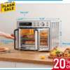Midea Flexify เตาอบลมร้อนแบบฝรั่งเศสพร้อมหม้อทอดไร้น้ำมัน ความจุ 26.4 ควอร์ต เตาอบลมร้อนแบบตั้งโต๊ะขนาดใหญ่พิเศษ 10-in-1 ทำอาหารได้เร็วขึ้น 25% และใช้น้ำมันน้อยลง 90% ดีไซน์หรูหราพร้อมพัดลมพาความร้อน